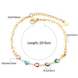 ASON – bracelet de cheville à breloques mauvais yeux, en acier inoxydable 316L, chaîne de pied de couleur or pour femmes, bijoux de plage, à la mode, cadeau