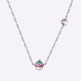 Collier avec pendentif en acier inoxydable pour femmes, mélange de couleurs, papillon, Football, chaîne gratuite avec cristal, bijoux 