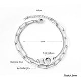 ASON Vintage Stainless Steel Multi Layer Bracelet Bangle for Women Clasp Charm Gold Color Bangle Couple Fashion Jewelry