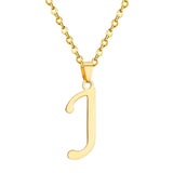 ASON Initial 26 Letters A-Z Gold Color Stainless Steel Modern Chain Choker Pendant Necklaces For Women Fashion Jewelry