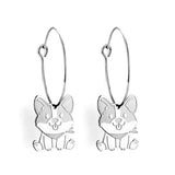 Fashion Stainless Steel Circle with Dog Earrings