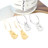 Fashion Stainless Steel Circle with Rabbit Earrings