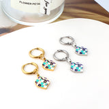 Fashion Circle with Rubik's Cube Mixed Color Earrings