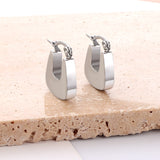 Stainless Steel Oval Hoop Earrings