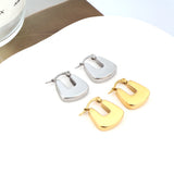 Stainless Steel Oval Hoop Earrings