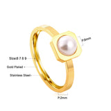 Anillo de acero inoxidable chapado en oro de 18k