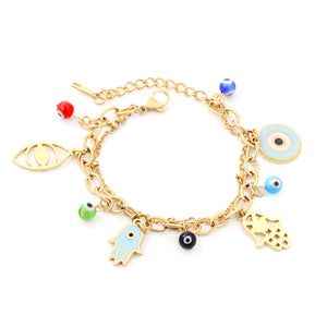 Accesorios con pulsera de cuentas de varios colores