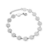 Bracelet de cheville 16 petites marguerites en acier inoxydable