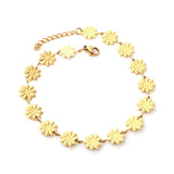 Bracelet de cheville 16 petites marguerites en acier inoxydable