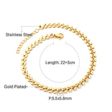 Stainless Steel 18k Gold Plated Sapling Anklet