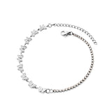 Stainless Steel 9 Butterflies + With Drill Chain Anklet