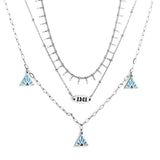 Accessoires Pyramide Bleue + Accessoire Double 11 + Collier Chaîne Triple Chaîne