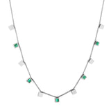 5 Square Green Drip Oil + 6 Square Accessories Necklace