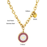 Round Mixed Color With Heart + Heart Accessory Necklace