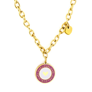 Collier rond de couleurs mélangées avec cœur + accessoire cœur