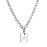 Rectangle With Airplane Pattern Accessory Necklace