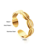 Stainless Steel 18k Gold Plated Coffee Bean Shape Ring