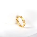 Anillo con letras de acero inoxidable chapado en oro de 18 k