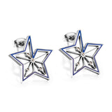 Boucles d'oreilles creuses pentagramme en acier inoxydable