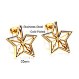 Stainless Steel Pentagram Hollow Stud Earrings