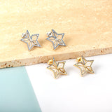 Boucles d'oreilles creuses pentagramme en acier inoxydable