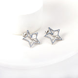 Boucles d'oreilles creuses pentagramme en acier inoxydable