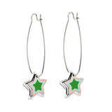 Pendientes de acero inoxidable con forma de estrella para mujer