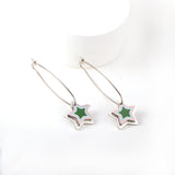 Pendientes de acero inoxidable con forma de estrella para mujer