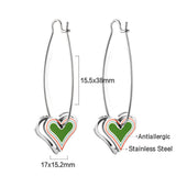 Pendientes de acero inoxidable chapados en oro de 18 quilates en forma de corazón para mujer