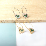 Heart-shaped Stainless Steel 18k Gold Plated Earrings for Women