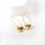 Pendientes de acero inoxidable chapados en oro de 18 quilates en forma de corazón para mujer