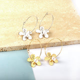 Boucles d'oreilles personnalisées en forme de fleur de pêcher en acier inoxydable, vente en gros