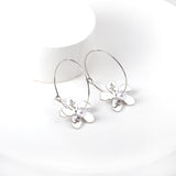 Boucles d'oreilles personnalisées en forme de fleur de pêcher en acier inoxydable, vente en gros