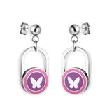 Boucles d'oreilles papillon en acier inoxydable