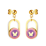 Boucles d'oreilles papillon en acier inoxydable