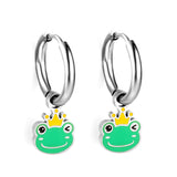 Boucles d'oreilles grenouille en acier inoxydable plaqué or 18 carats 