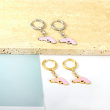 Stainless Steel Pink Gun Shape Earrings