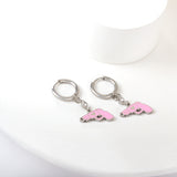 Boucles d'oreilles en forme de pistolet rose en acier inoxydable