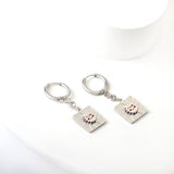 Stainless Steel Square Smiley Earrings