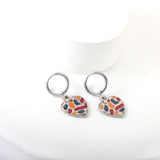 Stainless Steel Multicolor Stone Heart-shape Earrings