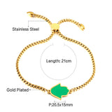 Bracelet accessoire en acier inoxydable avec palmier vert