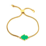 Bracelet accessoire en acier inoxydable avec palmier vert