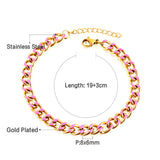 Stainless Steel Pink Drip Oil Bracelet Chain