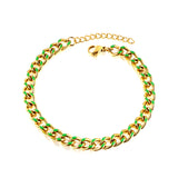 Stainless Steel Green Drip Oil Bracelet Chain