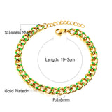 Stainless Steel Green Drip Oil Bracelet Chain