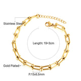 ASON 5MM*18CM+3CM Chain Bracelets Stainless Steel for Men Women Party Gift Fashion Bangle Jewelry