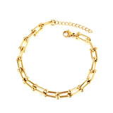 ASON 5MM*18CM+3CM Chain Bracelets Stainless Steel for Men Women Party Gift Fashion Bangle Jewelry