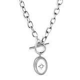 Stainless Steel Oval with Lucky Star Accessories Necklace