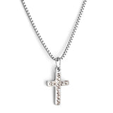 Accessoire croix en acier inoxydable avec collier de diamants