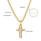 Accessoire croix en acier inoxydable avec collier de diamants